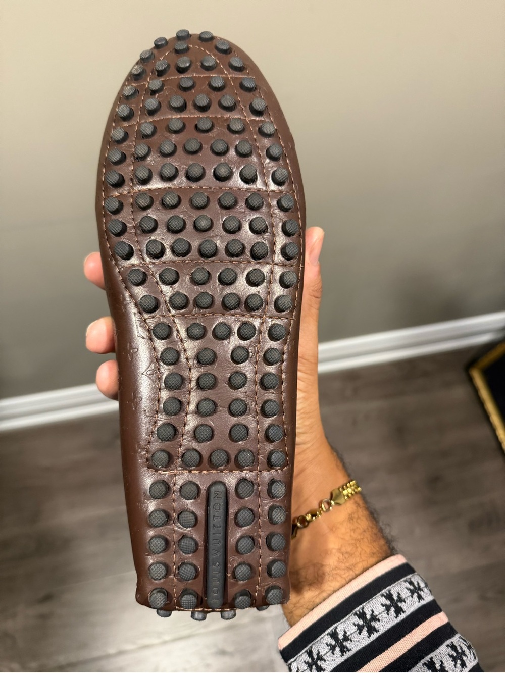 Louis Vuitton Brown Leather Monogram LV Buckle Loafers image 3